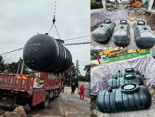 直击安装现场！澳科中意3DFF双层储油罐入驻中石油某加油站